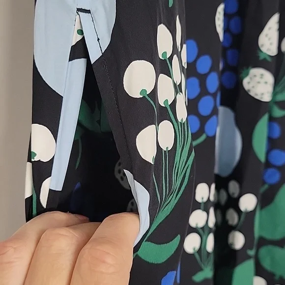 NWT Marimekko Sleeveless A Line Cotton Dress Black Fruit Motif. With pockets - Picture 12 of 12